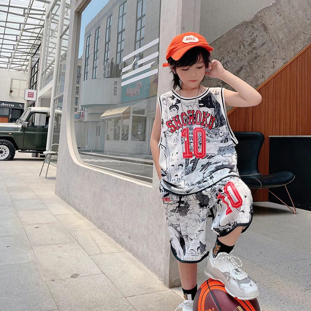 Boy's Slam Dunk Comic Basketball Uniform Vest Sports Suit for Big Fat ...