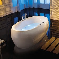 Bathtub for Home Use with Constant Temperature Heating, Whirlpool Massage, Freestanding Oval Acrylic Trendy Bathtub, Luxurious and Smart