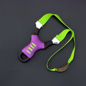 
New flat leather slingshot high precision outdoor competitive slant grip aiming high precision tie-free elastic tool bow
