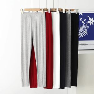 Broken pants women spring and autumn large size solid color Modal high elastic trousers thin autumn pants can wear wild high waist pants outside