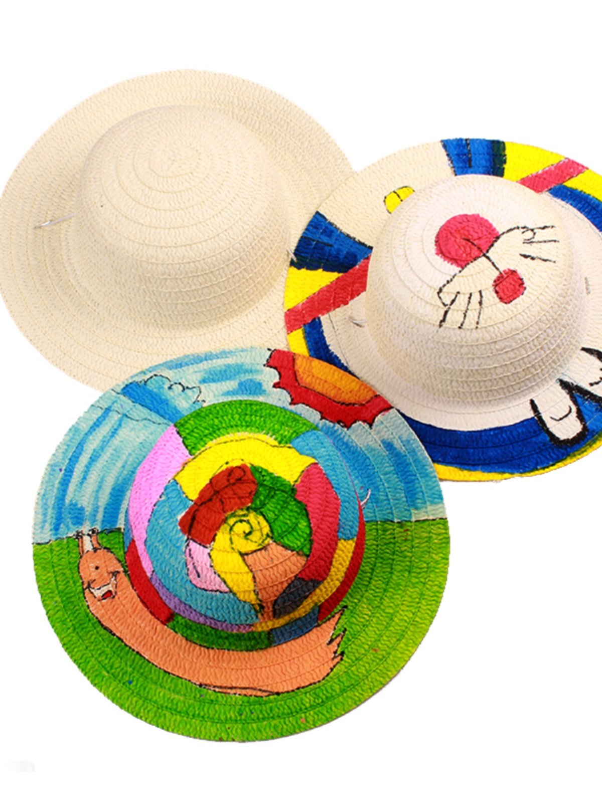 Chapeau De Paille Homme Cumuiu Pcs DIY Straw Hat Kids Handmade