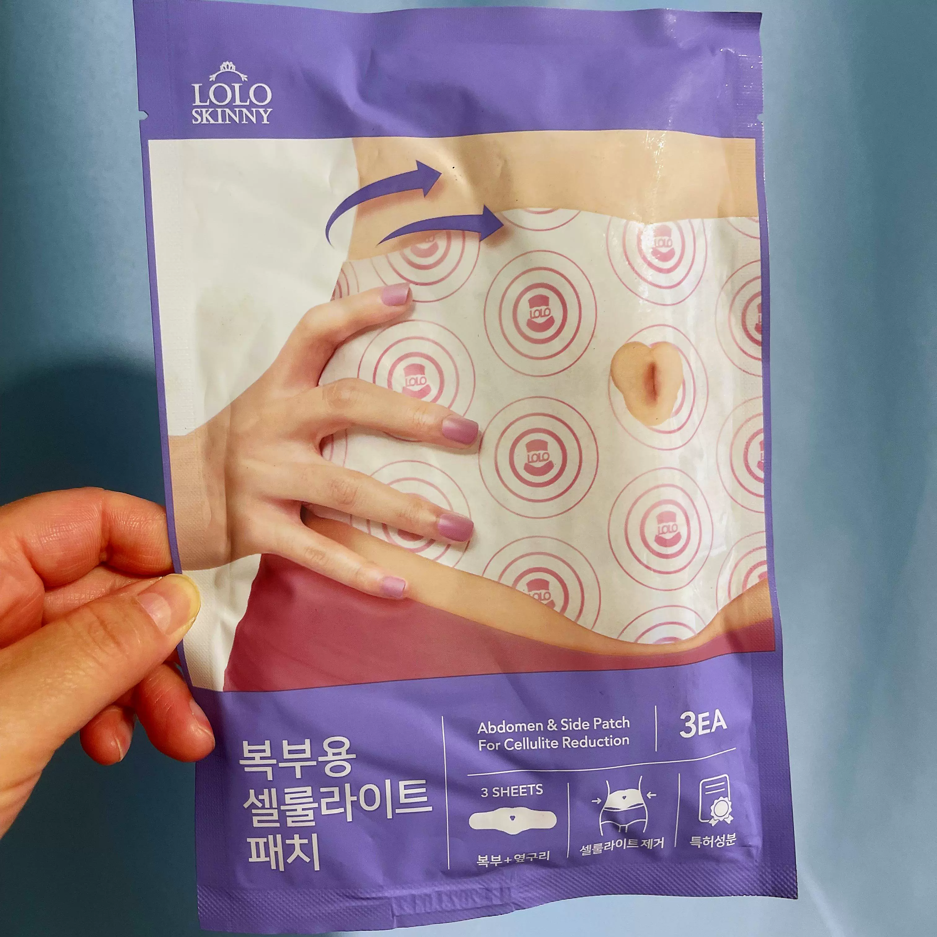 韩国超市lolo skinny纤苗条塑腰身肚子贴紧致懒人瘦肚腩肚脐贴3贴
