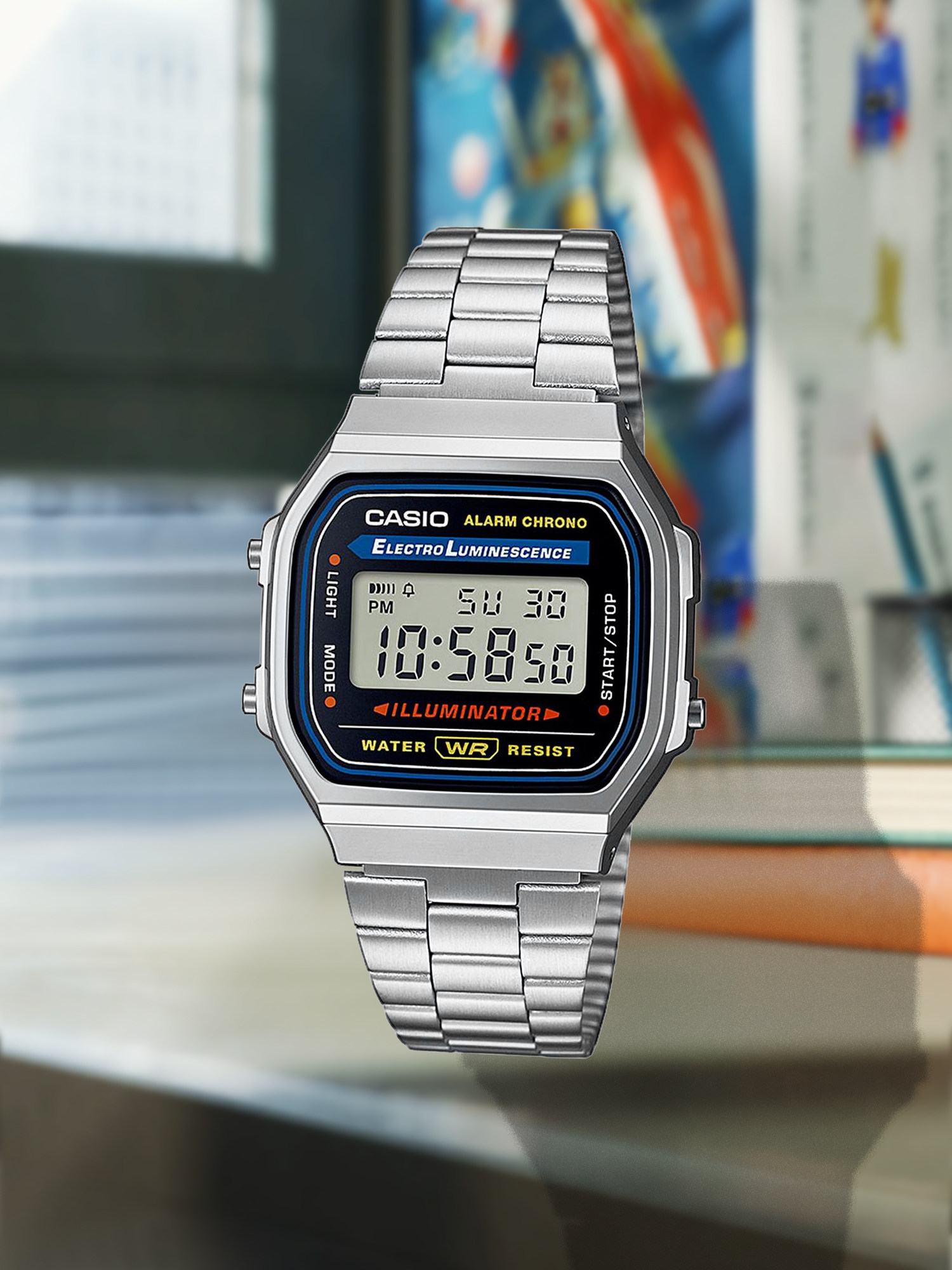 Jam Tangan Digital Retro Casio A-168WA-1U Gaya Vintage Pria