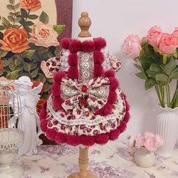 Original Pet Dog Clothes, Autumn and Winter Style, Cat Princess Dress, Fleece-Lined and Thickened, Small Dog Pet Clothes, Pomeranian, Bichon Frise