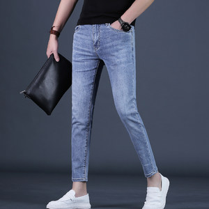 
Summer pants men's nine-point pants men's jeans trendy slim fit small feet high-end men's nine-point casual men's pants