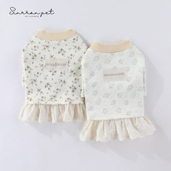 Korean Light Luxury Pet Dog Clothes, Small Size Dogs' Cotton Sweatshirt Dress, Korean Style Thin Home Wear for Small Dogs, Spring and Summer