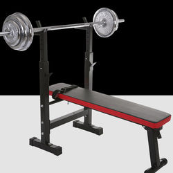 Multifunctional Folding Weight Bench Bench Press Barbell Bed Squat Rack Dumbbell Bench Barbell Set Home Fitness Equipment