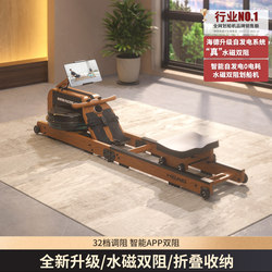 Head Self-Powered Rowing Machine for Home Use, Water Magnetic Dual-Resistance Fitness Trainer, Foldable Rowing Machine Fitness Equipment