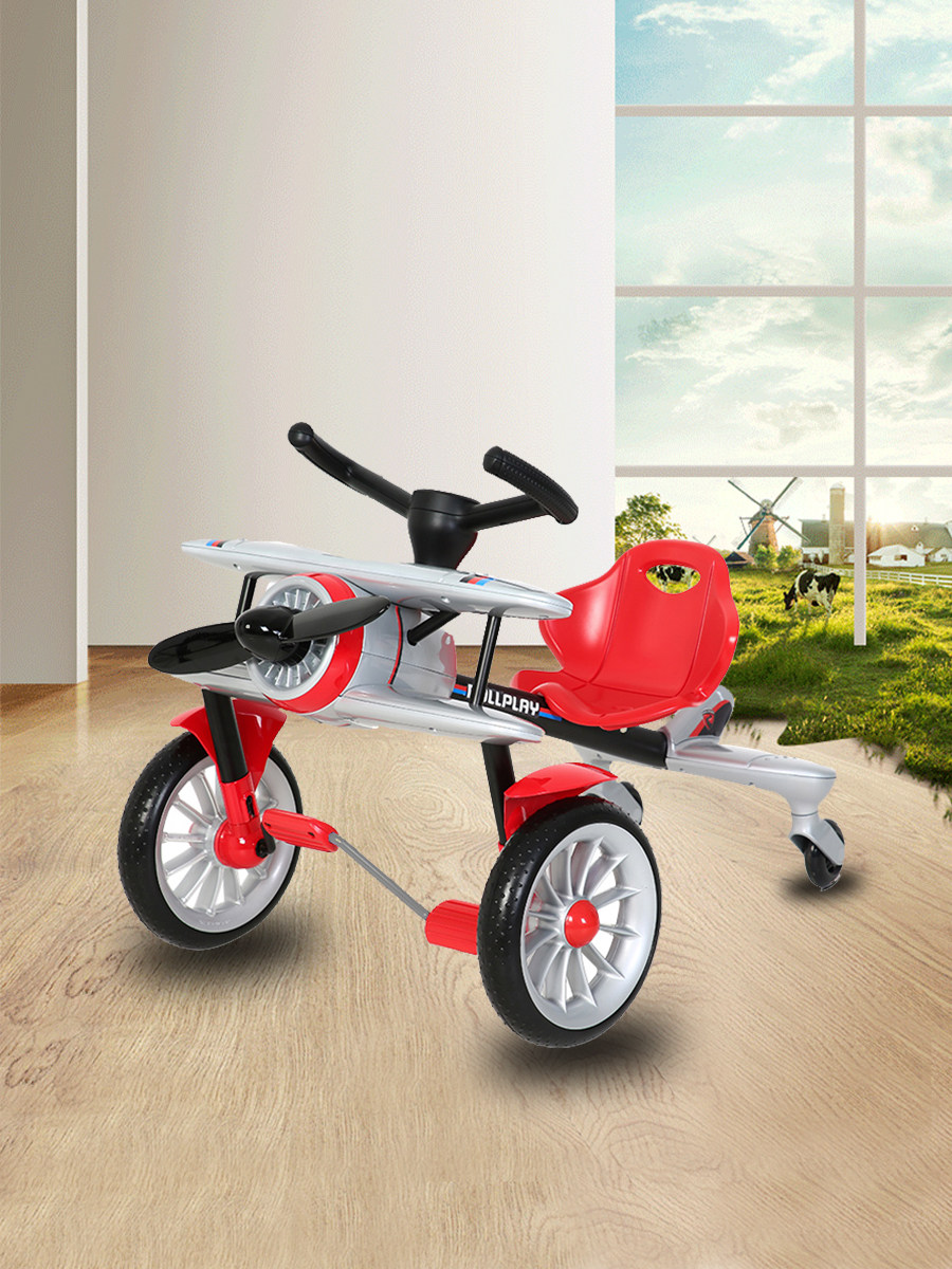 EzyRoller 赤 乗り物おもちゃ ドリフト3輪車 ロールプレイ トライク - 2-6歳のお子様向け - ドリフトトライク