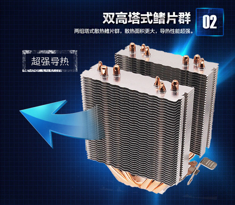 Cold Pole State 6 Heat Pipe CPU Radiator for Desktop Computers