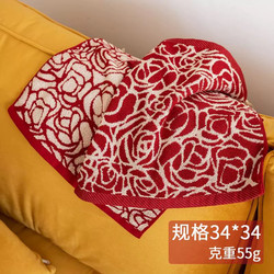 Vintage All-Over Rose Print Square Towel for Face Washing, Pure Cotton, Household Use, New Style, Soft and Absorbent, Couple's Wedding, Women's Full Handkerchief