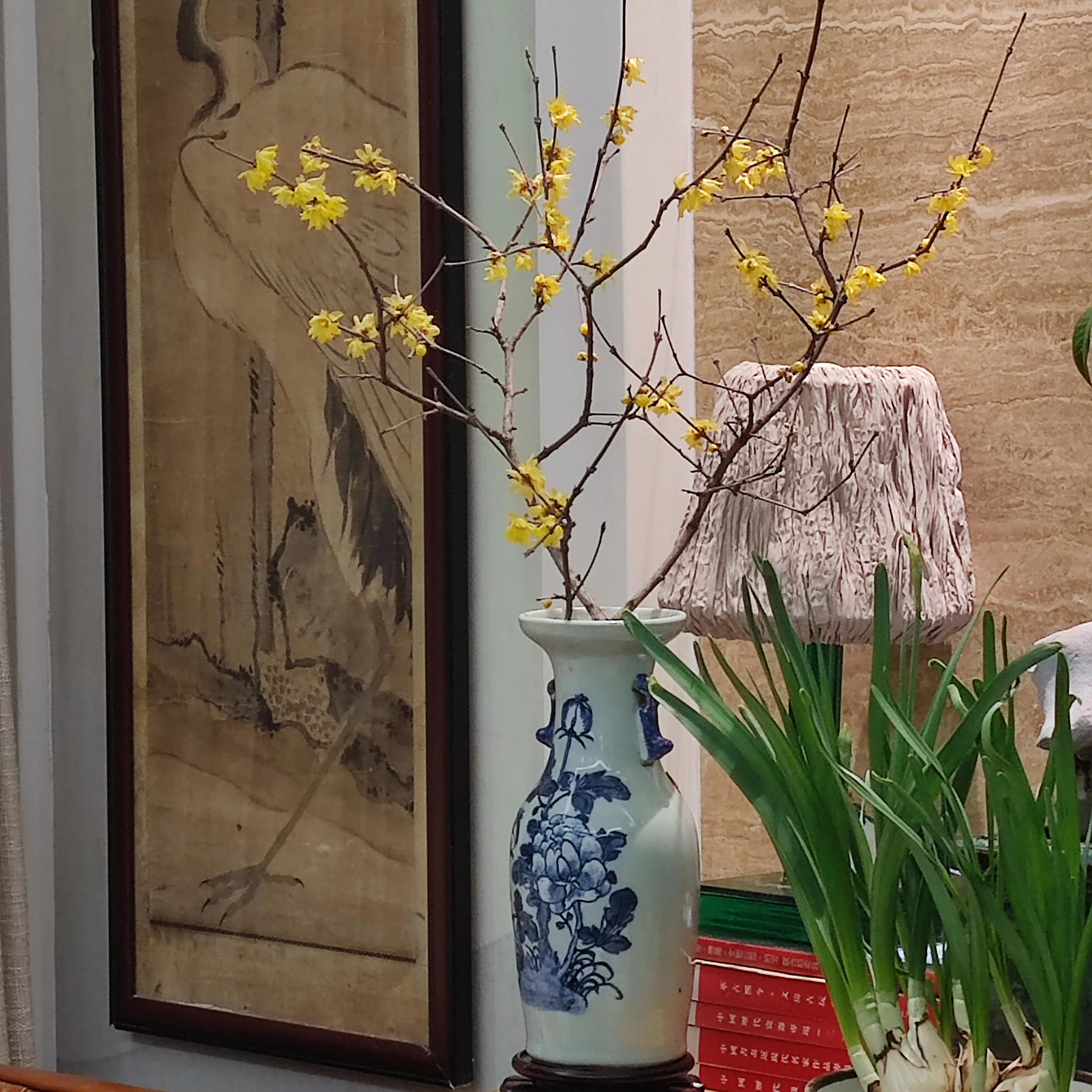 清代 青花花瓶 花器 清代青花山水双耳瓶アンティーク中国陶磁器置物