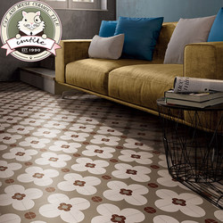 Nanyang Coffee-Colored Vintage Small Floral Tiles for Homestay, Distressed Non-Slip Wall and Floor Tiles for Kitchen, Bathroom, Balcony, Dining Room, Entrance 200