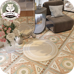 American Retro Patterned Tiles 600X600 for Living Room, Bedroom, Kitchen, Non-Slip Floor Tiles for Guesthouses and Restaurants