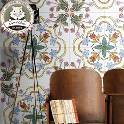 American Retro Hand-Painted Tiles Kitchen Bathroom Balcony Tiles Exterior Wall Courtyard Flower Wall Floor Tiles 300X300