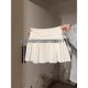 
Large size fat mm pure sensual versatile cake pleated skirt for women lace spliced ​​skirt A-line tied skirt