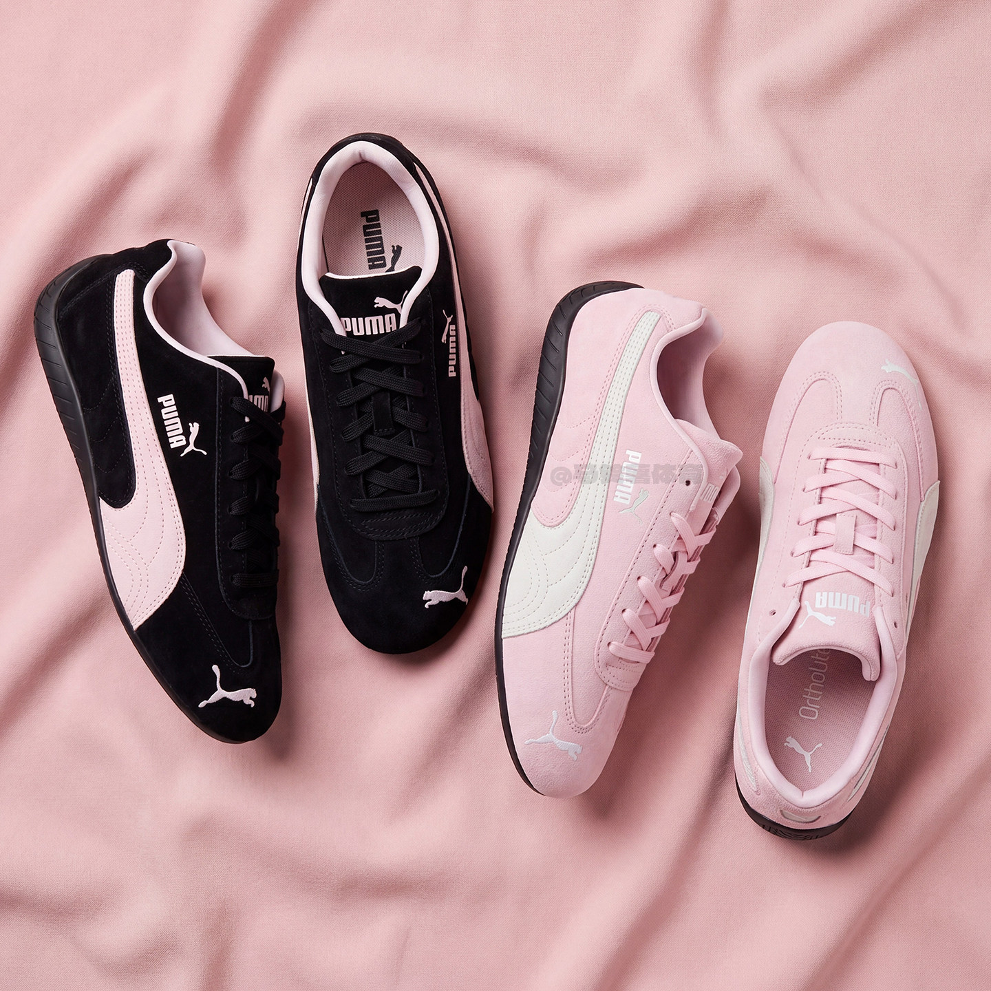 PUMA Speedcat OG Puma Racing Moral Training Кроссовки на тонкой подошве Park Caiying в одном стиле — черные, розовые для мужчин и женщин 398846