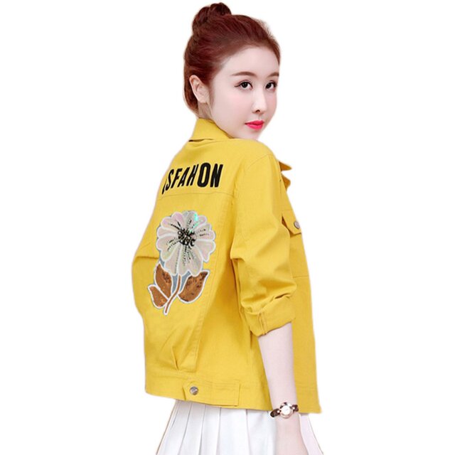 Autumn 2024 New Denim Clothes Tops Women's Short Jackets Spring and ...