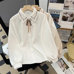 Student College Style Long-Sleeved Shirt for Women 2026 Autumn and Winter New Style Girl's Top Petite High-End Shirt