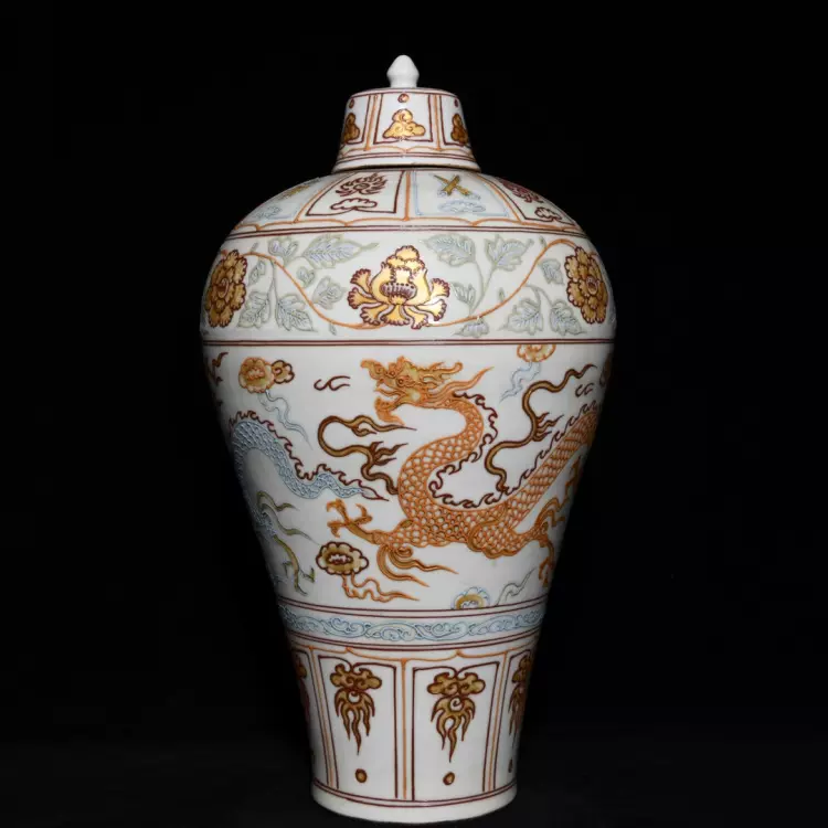 中国古董 景徳鎮 黄地清华花果瓶 大清乾隆年製款 骨董 O1CN01APNs4B2HKVqcubs2T_!!