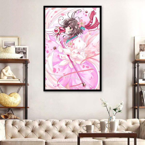 Аниме волшебная карта девушка сакура иллюстрация раскраски просто