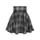 Spicy girl American Bella girl dark gray lattice high waist tie big bands large skirt small short skirt A -line skirt
