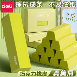 Deli Eraser, No Debris, Ultra-Clean, Specially Designed for Elementary School Students, Matcha Chocolate Flavor, for Kindergarten Children, Leaves No Marks, Erases Cleanly, Suitable for First Graders, Erases Pencil Marks, Eraser for Sketching and Art, Wipes into Strips