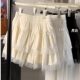 Large size sweet lace spliced ​​puffy skirt for women's summer cake A-line slim and anti-exposure ballet style skirt
