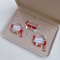 Snake Horse Baby Pure Silver Bracelet Infant Three-Piece Set 999 Pure Silver Necklace Longevity Lock Children's Full Moon Hundred Days Gift