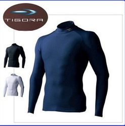 Foreign Trade Tigora Winter Fleece-Lined Compression Shirt for Men and Women, Suitable for Skiing, Fitness, and Running