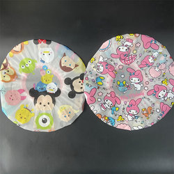Cute Cartoon Shower Cap, Waterproof and Stain-Resistant, for Adults and Children, Unisex, Wide and Small, with Quirky Prints, Elastic Band, Anti-Oil Smoke, Hair Treatment Cap