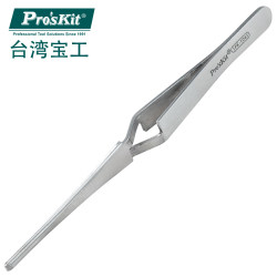 Taiwan Baogong 1PK-108T stainless steel fine flat rebound tweezers stainless steel tweezers holding tools flat head tweezers