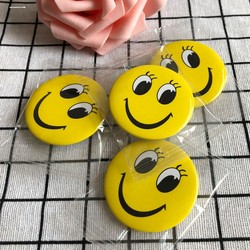 Large Yellow Smile Badge Work Badge Smile Badge Name Badge Work Badge Name Badge Smiley Face Badge