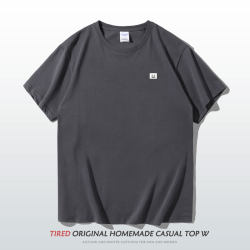 2024 New Summer Simple Casual Smile Print Pure Cotton Short-Sleeved T-Shirt Men's Loose Large Size Bottoming Shirt Top