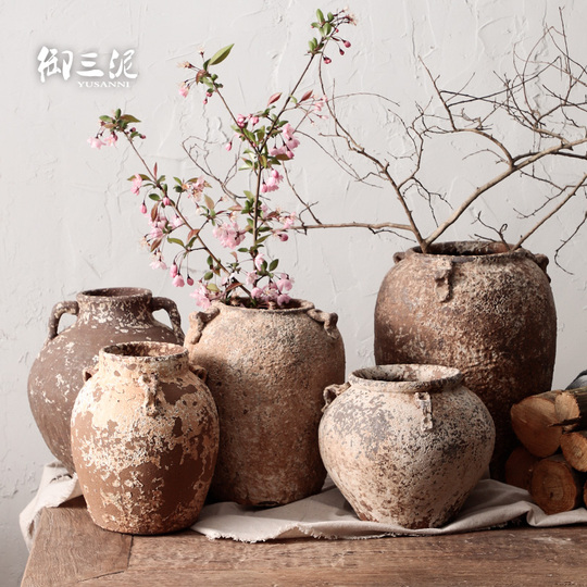 景徳鎮陶器の花瓶 - 手作りの石陶器の花器