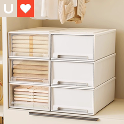 Storage Box Drawer-Type Home Wardrobe Clothes Organizer Magic Transparent Storage Cabinet Bedroom Underwear Storage Box