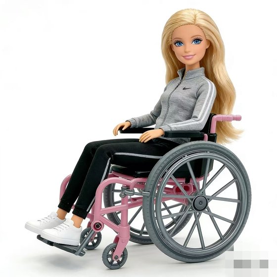 
30cm doll pink simulation wheelchair toy movable wheel doll with props children's toy ornaments