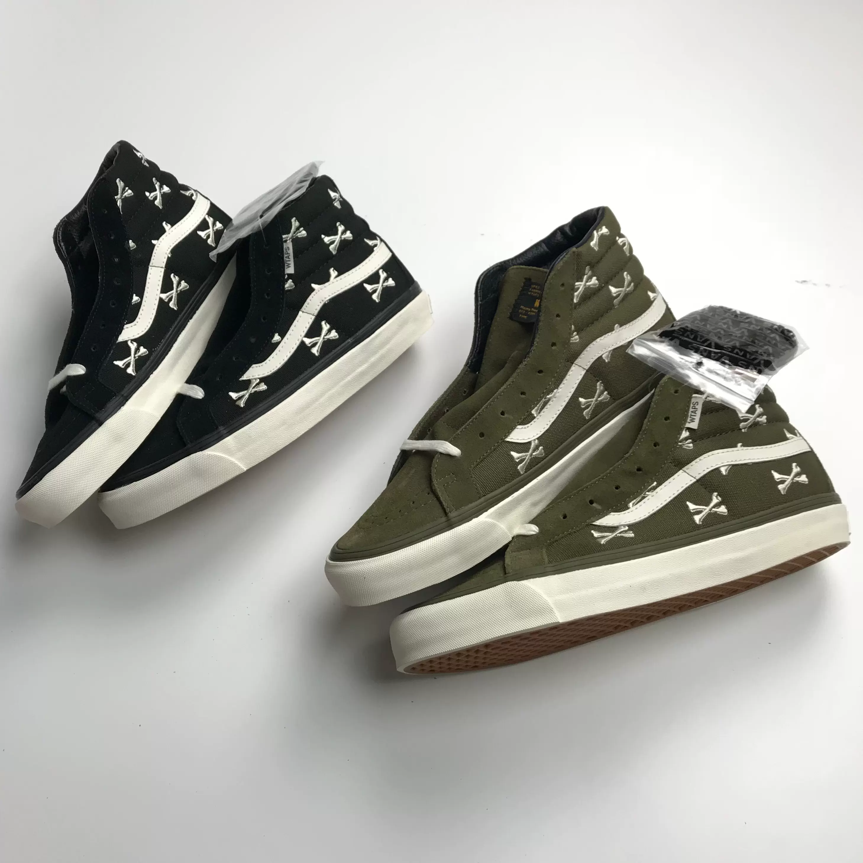 VANS WTAPS OG 16 SK8 HI 黑色綠色骨頭高筒聯名男鞋餘文樂同款-Taobao