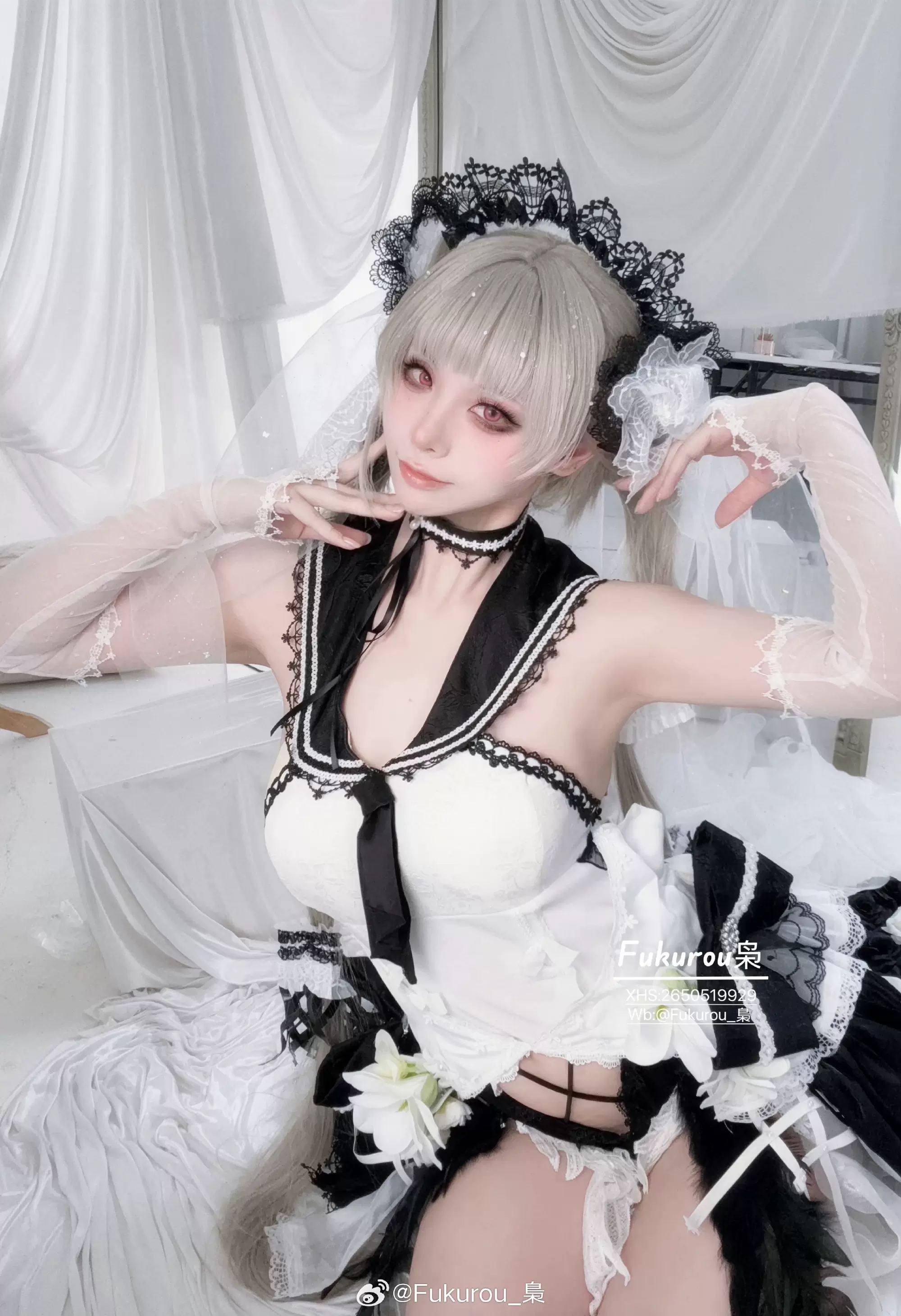 爪爪匣子】碧蓝航线cos 武藏誓约婚纱紫藤花的无暇心意