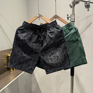 Summer new shorts men's tide brand American hot drill printing fashion beach pants straight leisure wild pants
