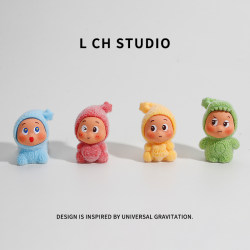 Personalized and Creative Cute Flocked Little Star Figures, Healing Emotional Stability Artifacts, Desktop Decorations, Car Ornaments