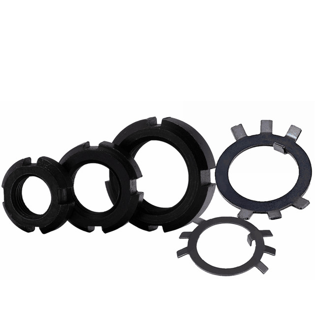 Round nut national standard lock nut slotted stop screw nut four slots and cap m10m12m16m20-m200