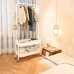 2025 New Model Floor-Standing Clothes Rack, Small Mobile Coat Rack for Bedroom, Dormitory, or at the End of the Bed, a Convenient Solution for Hanging Clothes at Night