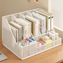 Office Desk Bookshelf File Rack Metal File Holder Iron Book Storage Rack Book Stand File Organizer Document Storage Rack Desktop Folder Storage Box Supplies Collection