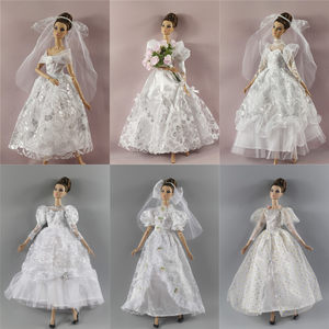 Classic court style wedding lace wedding dress veil 30cm replacement six -point doll toy clothes