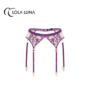 
Lola Luna [Zixia Fairy] Purple Temptation Lace Art Garter Feminine Embroidery Adjustable