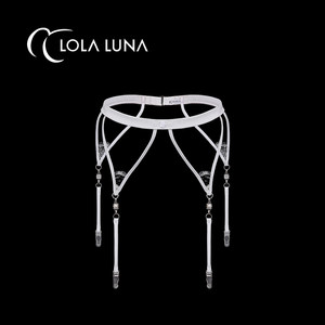 
LOLA LUNA [White Gauze Oath] French light luxury lace garter belt for women, black and white contrasting color sexy girdle