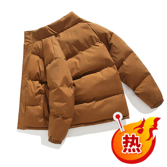 
Cotton Clothes Men's 2025 Winter Thickened Warm All-Match Cotton Clothes Jacket Loose and Sexy Pure Color Couple Bread Clothes