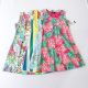 New summer products for women's mid-length vest floral dress with round neck pullover loose micro-stretch fashion A-line skirt F5