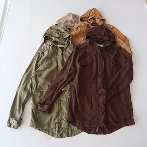 
Spring and autumn new women's long-sleeved jacket hooded zipper loose hanging inner drawstring back slit versatile top 5X